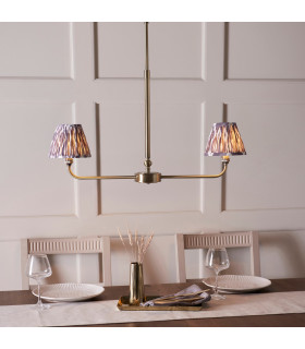 Faro Wall Lamp with Shade Natural Travertine & Vintage Brass With Natural Linen E14-2