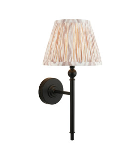 Travi Slim Pendant Ceiling Light Natural Travertine Vintage Brass & Clear Glass E27-1