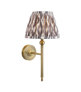 Travi Wall Lamp White Volakas Marble Vintage Brass & Clear Glass E14-1