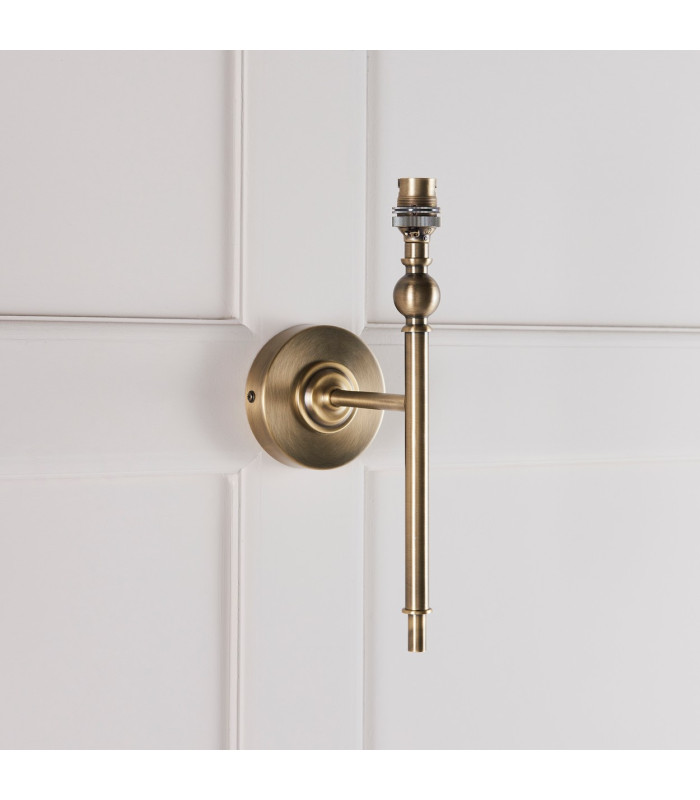 Travi Wall Lamp White Volakas Marble Vintage Brass & Clear Glass E14-5