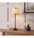 Travi Ribbed Slim Pendant Ceiling Light Natural Travertine Vintage Brass & Clear Ribbed Glass E27-3
