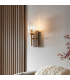 Travi Ribbed Wall Lamp Beige Textured Marble Vintage Brass & Clear Ribbed Glass E14-4
