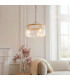 Travi Ribbed Wall Lamp Dark Brown Emperador Marble Vintage Brass & Clear Ribbed Glass E14-2