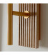 Travi Ribbed Wall Lamp Beige Textured Marble Vintage Brass & Clear Ribbed Glass E14-8