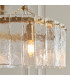 Travi Ribbed Wall Lamp Dark Brown Emperador Marble Vintage Brass & Clear Ribbed Glass E14-5
