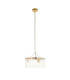 Travi Ribbed Wall Lamp Dark Brown Emperador Marble Vintage Brass & Clear Ribbed Glass E14-8
