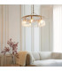 Eltham Clear Glass Pendant Light with Brushed Aged Brass With Black Braided Cable Carnation B22-2