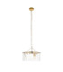 Travi Ribbed Wall Lamp Dark Brown Emperador Marble Vintage Brass & Clear Ribbed Glass E14-9