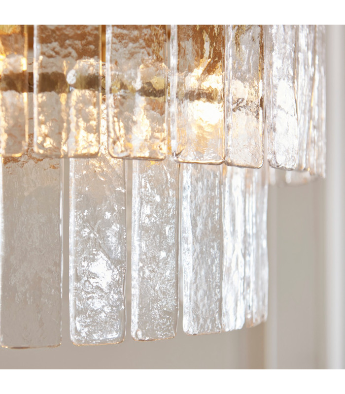 Eltham Clear Glass Pendant Light with Brushed Aged Brass With Black Braided Cable Orchid B22-5