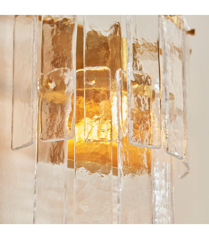 Eltham Clear Glass Brushed Aged Brass Plate Pendant Light with Black Braided Flex Camellia B22-7