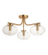 Rise Vintage Brass Finish Table Lamp with Coral Pink Fabric Ikat Shade 16cm E14-8