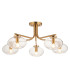 Rise Vintage Brass Finish Table Lamp with Pearl Grey Fabric Ikat Shade 16cm E14-1