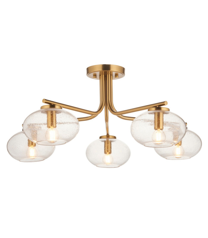 Rise Vintage Brass Finish Table Lamp with Pearl Grey Fabric Ikat Shade 16cm E14-1