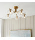 Rise Vintage Brass Finish Table Lamp with Pearl Grey Fabric Ikat Shade 16cm E14-4