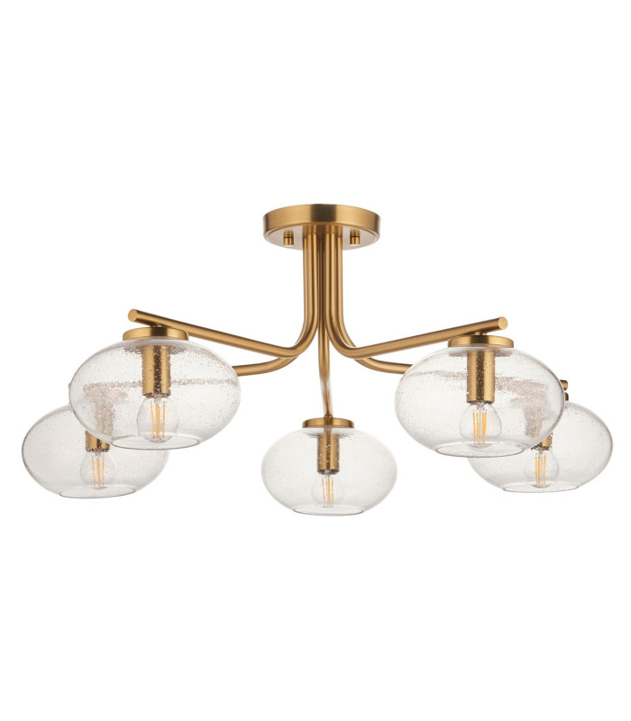 Rise Vintage Brass Finish Table Lamp with Pearl Grey Fabric Ikat Shade 16cm E14-8