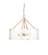 Rise Antique Bronze Plate Table Lamp with Vintage White Fabric Ivy Shade 16cm E14-1