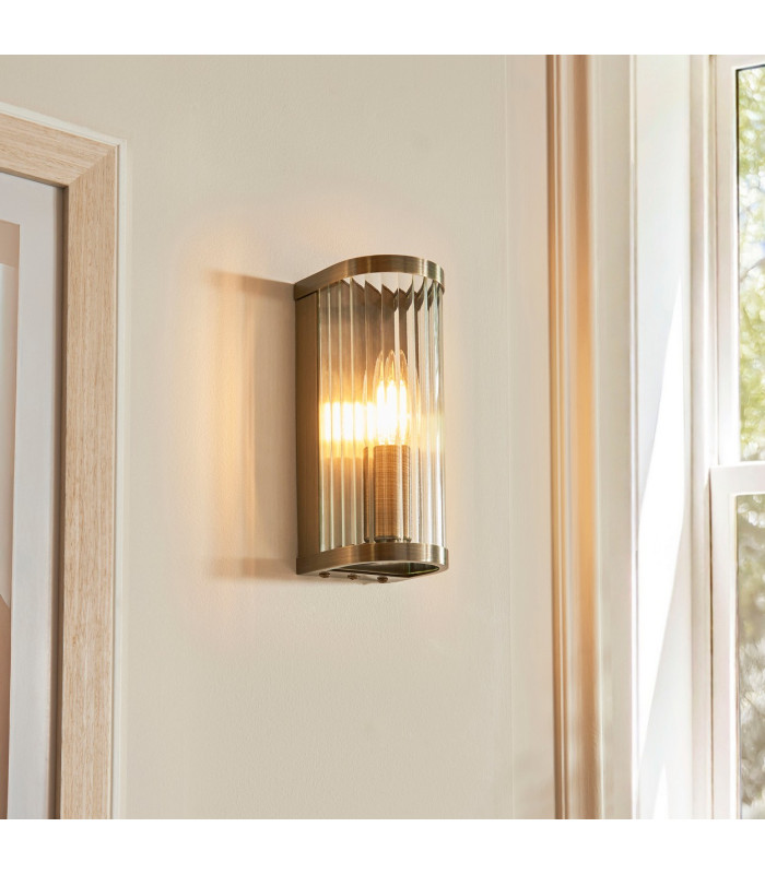 Eltham Clear Glass Pendant Light with Brushed Aged Brass With Natural Braided Cable Orchid B22-2