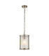 Eltham Clear Glass Pendant Light with Brushed Aged Brass With Natural Braided Cable Carnation B22-8