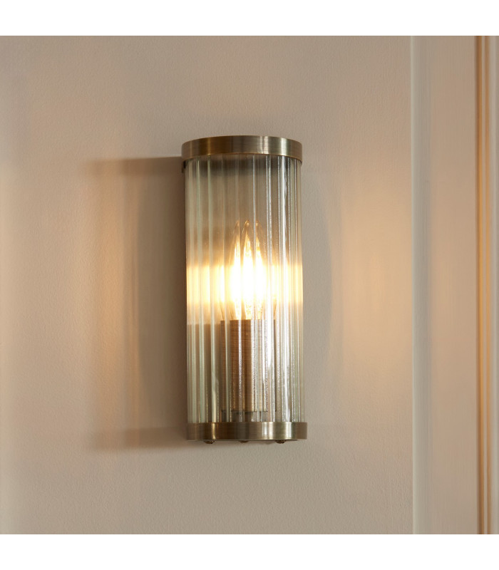 Eltham Clear Glass Pendant Light with Brushed Aged Brass With Natural Braided Cable Orchid B22-3