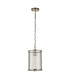 Eltham Clear Glass Pendant Light with Brushed Aged Brass With Natural Braided Cable Carnation B22-9