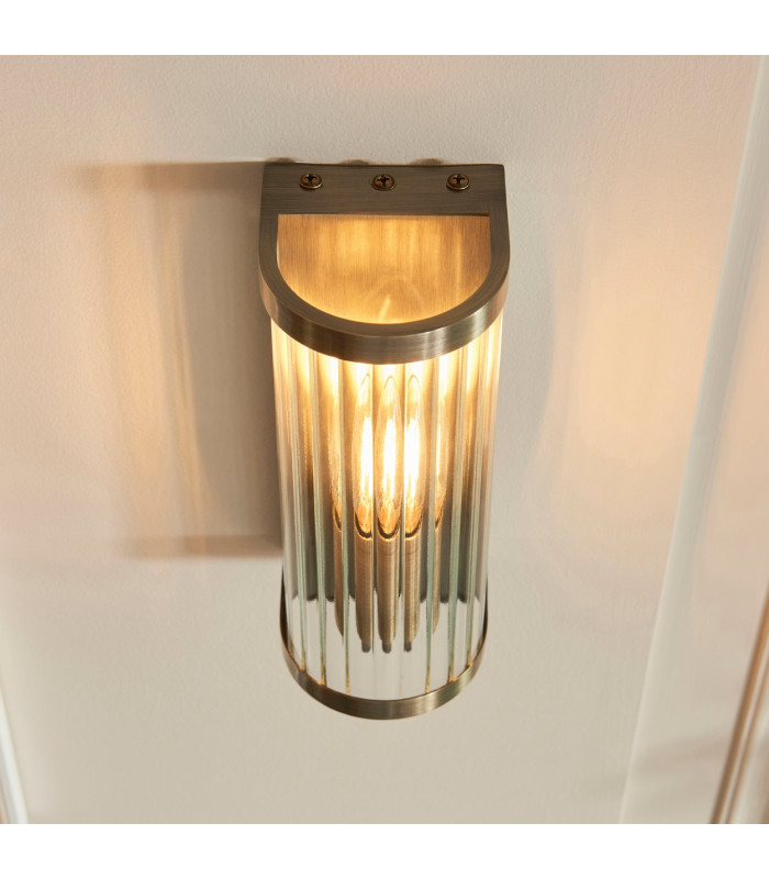 Eltham Clear Glass Pendant Light with Brushed Aged Brass With Natural Braided Cable Orchid B22-4