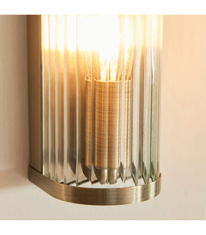 Eltham Clear Glass Pendant Light with Brushed Aged Brass With Natural Braided Cable Orchid B22-5