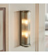 Eltham Clear Glass Pendant Light with Brushed Aged Brass With Natural Braided Cable Camellia B22-3
