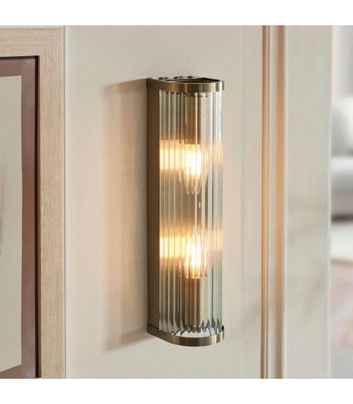 Eltham Clear Glass Pendant Light with Brushed Aged Brass With Natural Braided Cable Camellia B22-3