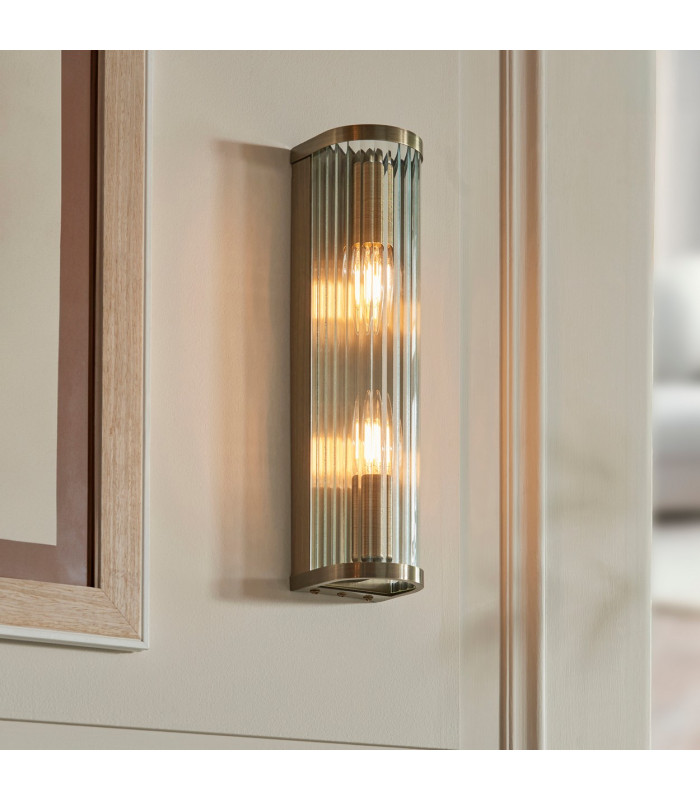 Eltham Clear Glass Pendant Light with Brushed Aged Brass With Natural Braided Cable Camellia B22-4
