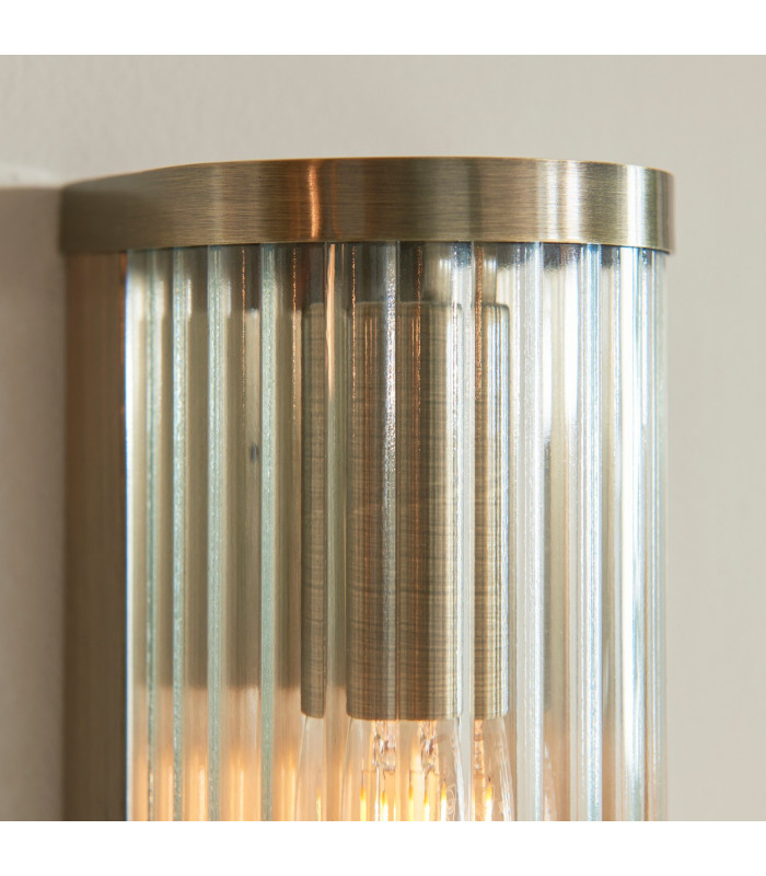 Eltham Clear Glass Pendant Light with Brushed Aged Brass With Natural Braided Cable Camellia B22-7