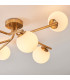 Rise Antique Bronze Plate Table Lamp with Neutral Print Fabric Ikat Shade 16cm E14-5