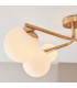 Rise Antique Bronze Plate Table Lamp with Neutral Print Fabric Ikat Shade 16cm E14-7