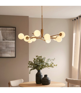 Rise Vintage Brass Finish Table Lamp with Neutral Print Fabric Ikat Shade 16cm E14-2