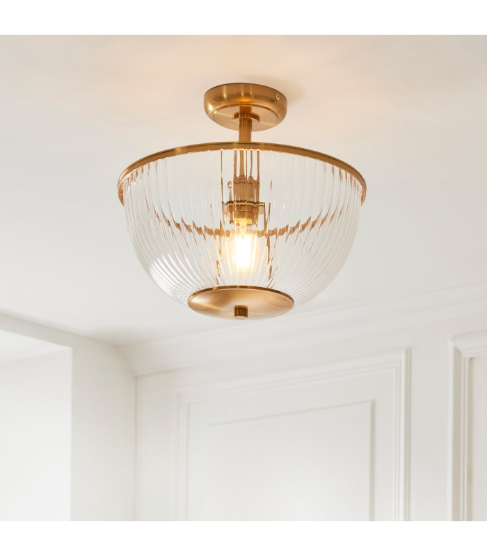 Grosseto Multi Arm Pendant Ceiling Light Satin Brass Plate & Gloss White Glass 10x G9-4