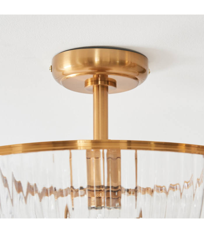 Grosseto Multi Arm Pendant Ceiling Light Satin Brass Plate & Gloss White Glass 10x G9-8