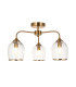 Rome Multi Arm Pendant Ceiling Light Brushed Aged Brass Plate & Clear Glass 12x G9-1