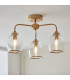 Rome Multi Arm Pendant Ceiling Light Brushed Aged Brass Plate & Clear Glass 12x G9-3