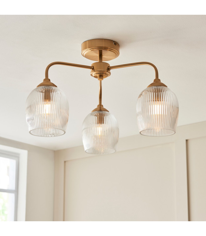 Rome Globe Wall Lights Brushed Aged Brass Plate & Clear Glass 2x G9-4