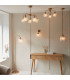 Rome Globe Wall Lights Brushed Aged Brass Plate & Clear Glass 2x G9-8