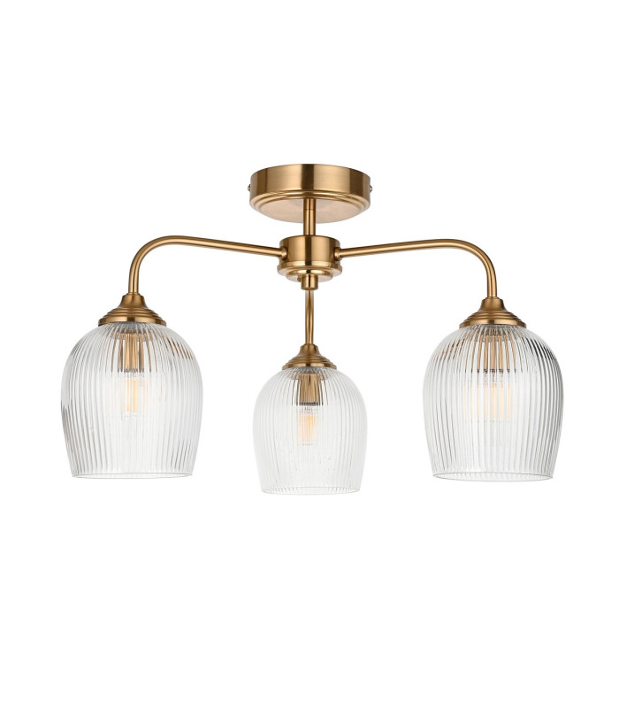 Rome Globe Wall Lights Brushed Aged Brass Plate & Clear Glass 2x G9-9