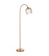 Calista Wall Lamp Vintage Brass Finish White Marble Effect & Natural Linen E14-1