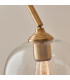 Calista Wall Lamp Vintage Brass Finish White Marble Effect & Natural Linen E14-6