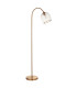 Calista Wall Lamp Vintage Brass Finish White Marble Effect & Natural Linen E14-9