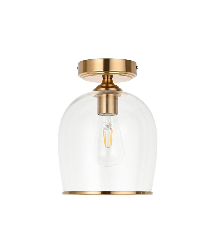 Pillaro Table Lamp Brushed Aged Brass Plate & White Marble E27-8