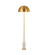 Pillaro Table Lamp Brushed Aged Brass Plate & White Marble 10W LED E27-1