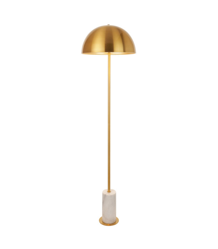 Pillaro Table Lamp Brushed Aged Brass Plate & White Marble 10W LED E27-1