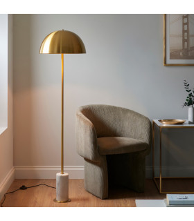 Pillaro Table Lamp Brushed Aged Brass Plate & White Marble 10W LED E27-2