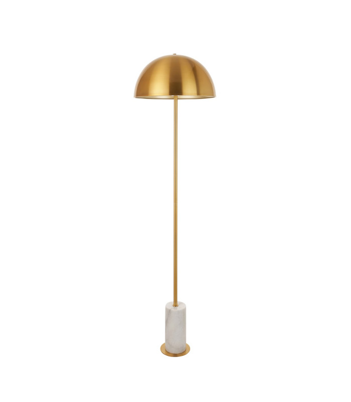 Pillaro Table Lamp Brushed Aged Brass Plate & White Marble 10W LED E27-6