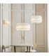 Langford Pendant Ceiling Light Brushed Aged Brass Plate & Clear Glass 3 x 7W LED E14-7