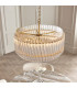 Langford Pendant Ceiling Light Brushed Aged Brass Plate & Clear Glass 5 x 7W LED E14-3